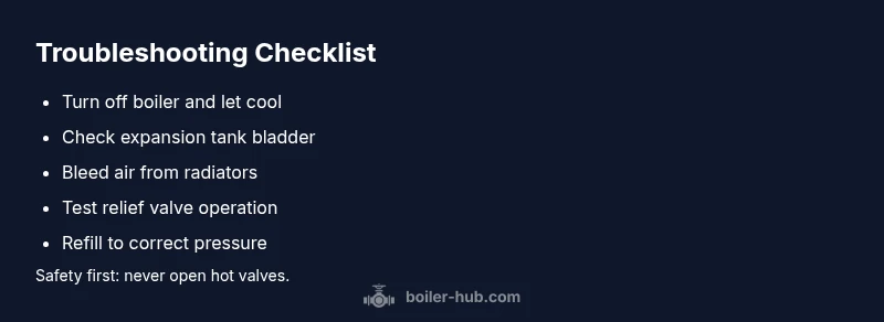 Checklist for high boiler pressure troubleshooting