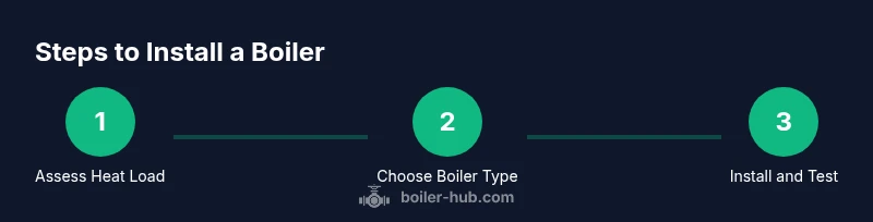 Process infographic showing steps to install a home boiler