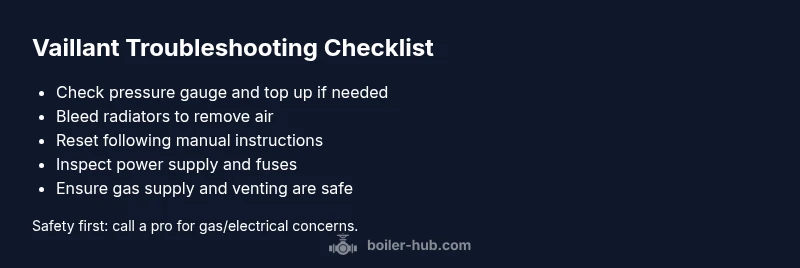 Checklist for troubleshooting a Vaillant boiler