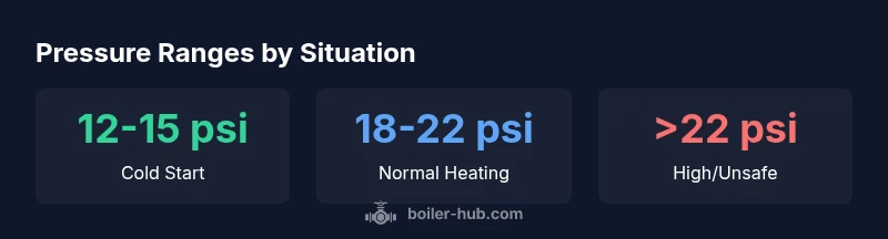 Infographic showing safe boiler pressure ranges and warning zone