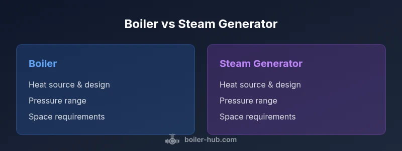 Comparison chart of boiler vs steam generator