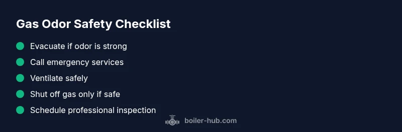 Checklist for gas odor safety in boilers
