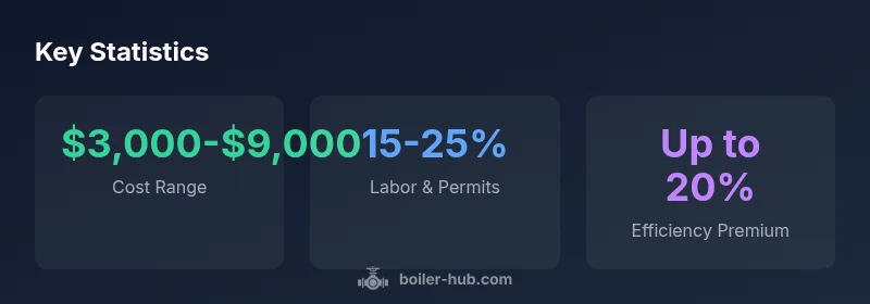 Infographic showing boiler replacement cost ranges and factors