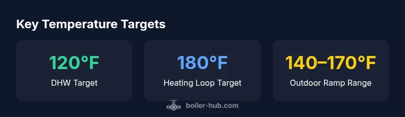 Chart showing boiler temperature targets for DHW and heating loop
