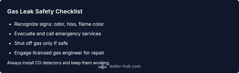 Checklist for responding to a boiler gas leak