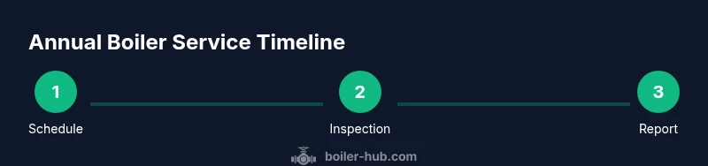 Process diagram of an annual boiler service steps