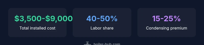 Infographic showing gas boiler replacement cost ranges and drivers