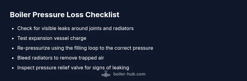 Checklist for fixing boiler pressure loss