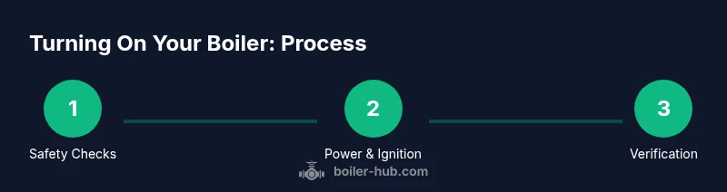Infographic showing boiler switch-on steps