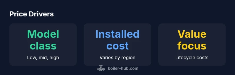Infographic showing price drivers for outdoor wood boilers