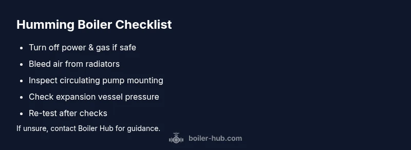 Checklist for diagnosing humming boiler noises