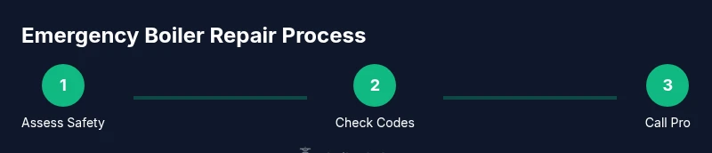Process diagram showing steps to perform a 24 hour boiler repair