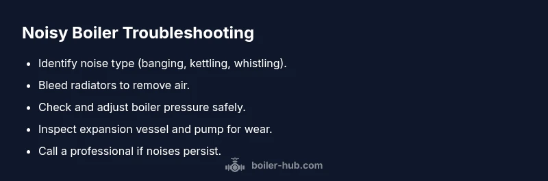 Checklist for troubleshooting a noisy boiler