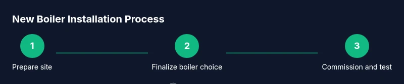 Process diagram of installing a new boiler