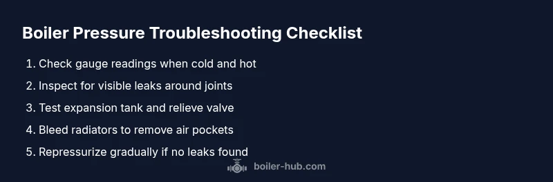 Checklist for troubleshooting boiler pressure drops