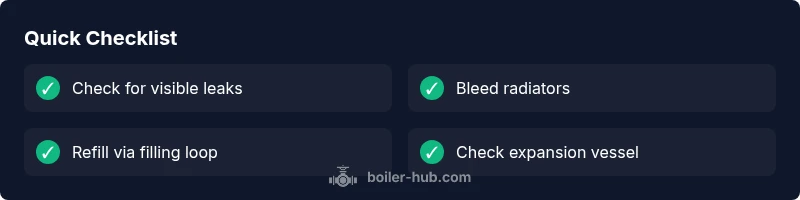 Checklist for fixing boiler low pressure
