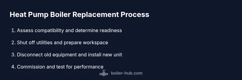 Process flow for heat pump boiler replacement