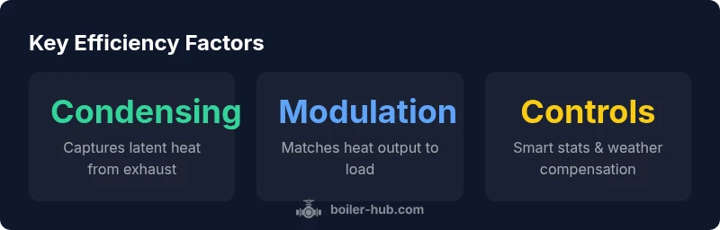 Infographic comparing boiler efficiency by type