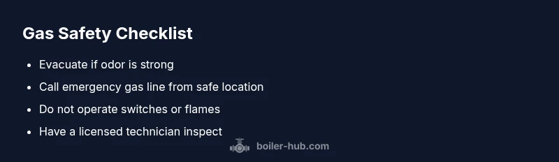 Checklist infographic for gas safety around boilers