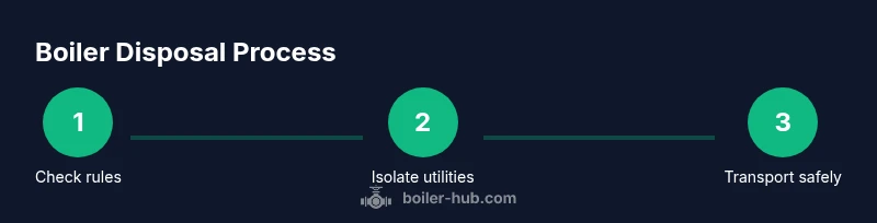 Process diagram showing boiler disposal steps