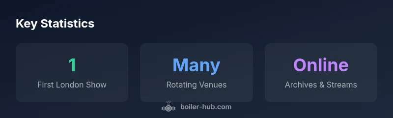 Infographic showing boiler room london origins, rotating venues, and online presence